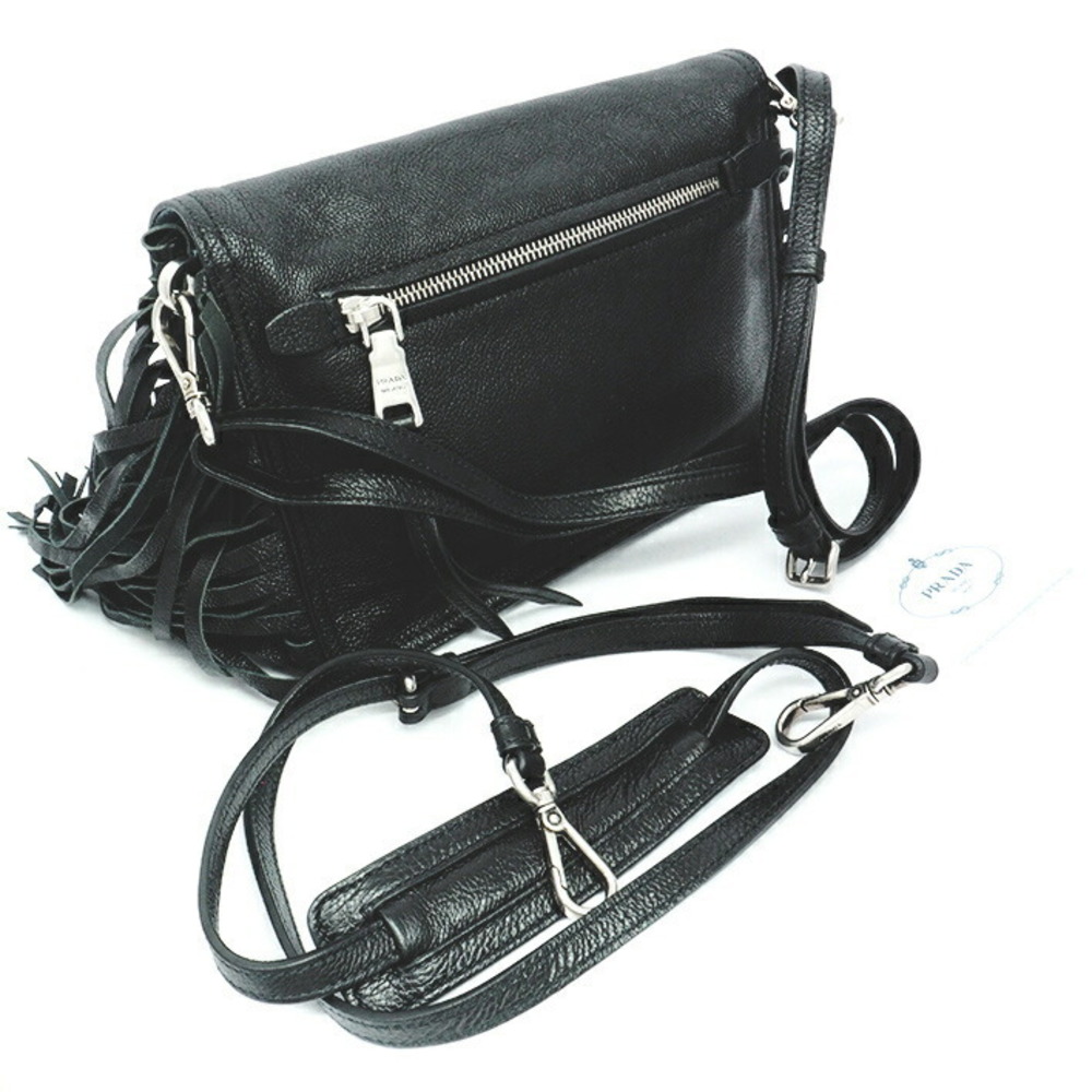 Prada Etiquette Fringe Bag Crossbody Black Shoulder Astral
